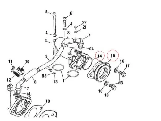 Rotax Vergaserstutzen mit O-Ring komplett - zertifiziert