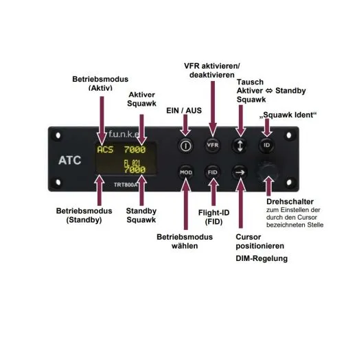 f.u.n.k.e. AVIONICS Transponder TRT 800A OLED, A/C/S
