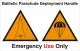 Aufkleber Label Auslösegriff Emergency Use only - Englisch